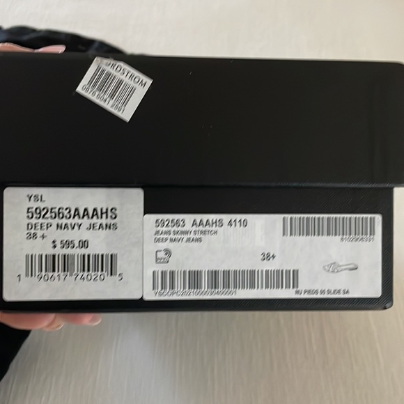 SAINT LAURENT DEEP NAVY JEANS SLIDES 38.5 - Picture 3 of 5